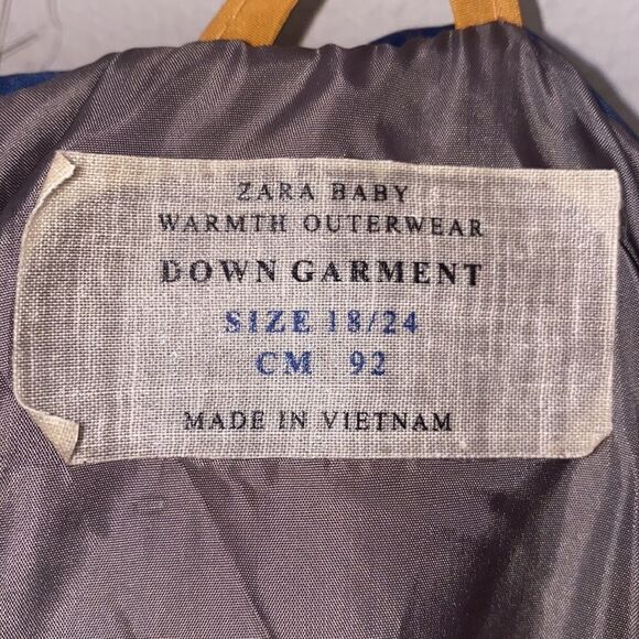 ZARA Baby Down Coat Size 18-24 Months - Picture 3 of 4